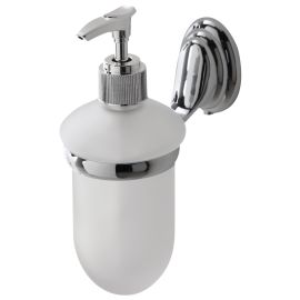 Easy liquid soap dispenser holder steel/glass with chrome finish