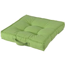Padded Living square cushion mixed cotton and polyester size 50x50x10 (H) cm. Green