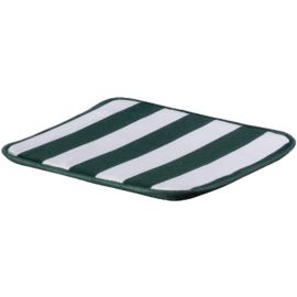 Action Sitzkissen aus gemischter Baumwolle und gepolstertem Polyester Abm. 38x38x2(H) cm. Weiß/grün gestreift