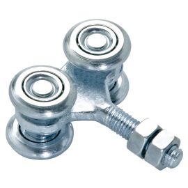 Threaded slide 4 wheels forged steel diameter 24 mm.