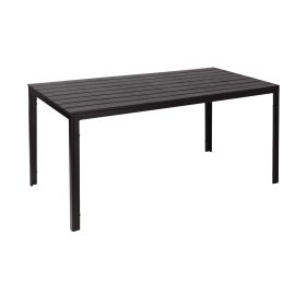 Metalwood rectangular fixed table 156x78x74(H) cm