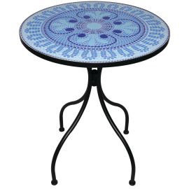 Decojardin Hellas Table Round steel and ceramic top Ø 80xH75 cm