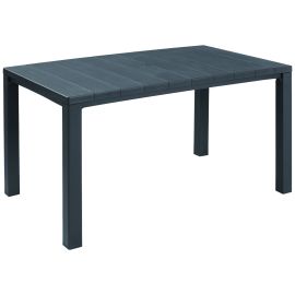 Keter Julie table resin wood-effect and steel Anthracite 147x90x74(H) cm