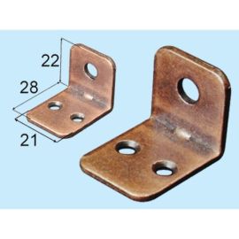 Bracket plate for cabinet brass-plated steel Width 21 mm.Thickness 2 mm.