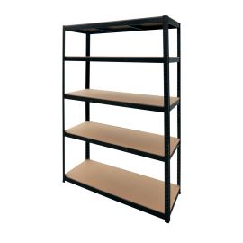 Bookshelf Kit 5 shelves Brixo Black 300 in painted steel 120x45x180 cm
