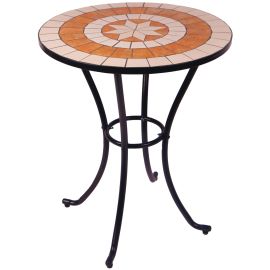 Bistrot Table Mosaic Dali Round steel and decorated mosaic 60x72(H) cm