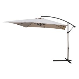 Aluminum square side umbrella 300 cm Beige