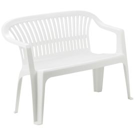 Bench Mod. Diva in white resin 114x55x82 cm