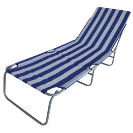 Beach sunbed Taormina Stripes adjustable color blue/white stripes 182x58x25(H
