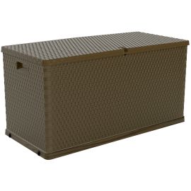 Multipurpose trunk Garden Rattan Cod. 162 resin with wheels and handles 120x57x63 cm 420 Lt brown