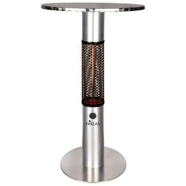 Niklas Sole a Mezzanotte table haute en acier avec chauffage infrarouge 1500W Ø60x110(H) cm