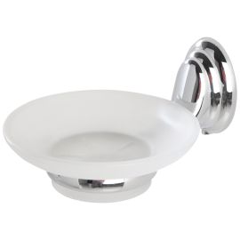 Portasapone Facile cromo/vetro satinato art. 091003B