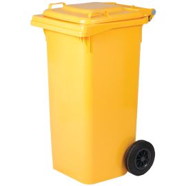 Bidone Quadro con ruote Lt.240 Giallo