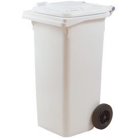 Bidone Quadro con ruote Lt.240 Bianco