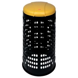 Trespolo portasacco bidone Tata 38x80 cm. con coperchio Giallo