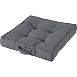 Cuscino imbottito Living quadrato misto cotone e poliestere 50x50x10 (H) cm. Grigio