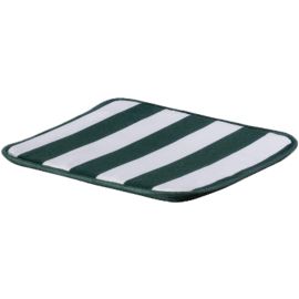 Action mixed cotton and polyester padded seat cushion dim. 38x38x2(H) cm. Striped white/green