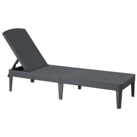 Keter Jaipur rattan recliner anthracite 187x58x29(H) cm