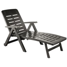 Lettino Resina Con Ruota Smeraldo Antrac.