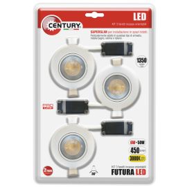 Faretto led futura adv. 6W 3000k confezione 3 pezzi