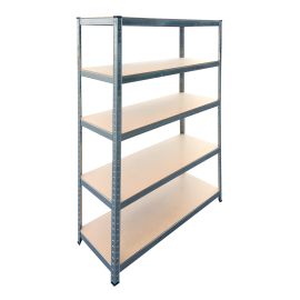 Scaffale Kit 5 piani Brixo Silver 300 in acciaio zincato 120x45x180 cm