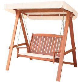 Dondolo Impression Viet legno massello con cuscino L. 166 cm